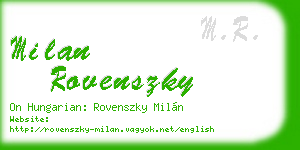 milan rovenszky business card